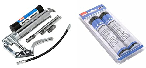 Hilka 84800120 Manual Grease Gun Set Pro Craft & 84802003 3oz Grease Gun Cartridge Set