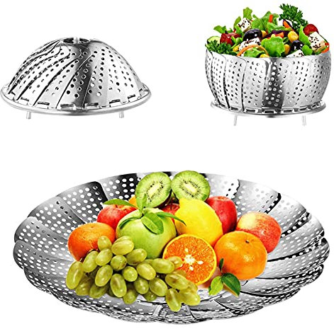 Steamer Basket, Stainless Steel Collapsible Steamer,Adjustable Sizes to Fit Various Pots