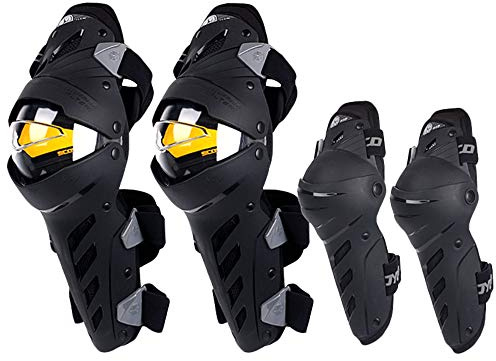 Scoyco 4 Stück Motorrad Knie Schienbeinschoner Anti-Rutsch für Herren Ellbogenschutz Pads