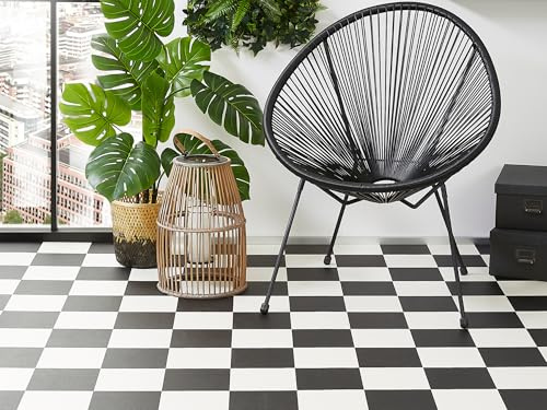 misento PVC Bodenbelag Smart - Schachbrett Schwarz-Weiß, Vinylboden 2,8 mm stark, 200/400 cm breit, trittschalldämmend & rutschhemmend, für Küche, Bad & Wohnräume, 200 x 500 cm