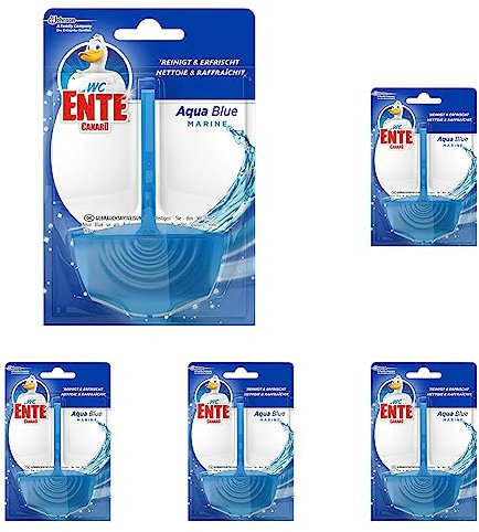 WC-Ente Aqua Blue Einhänger, WC-Duftspüler, Marine Duft, 5er Pack, (1 x 40g)