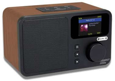 Regent i100s Internet Radio mit Bluetooth Lautsprecher, Digitalradio mit Internet und Spotify Connect, Radiowecker, Fernbedienung, LCD-Farbdisplay, Wi-Fi,AUX IN, Line Out
