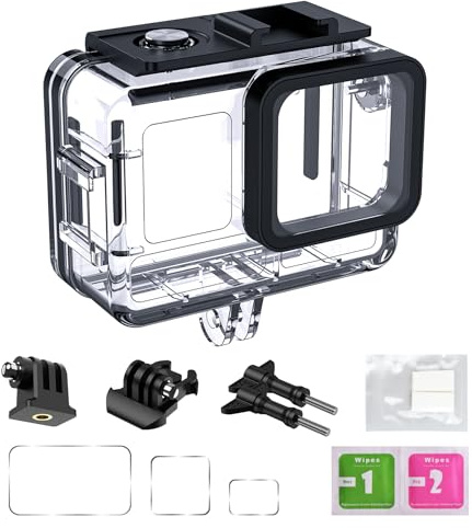 Vattentätt hushållsfodral för Insta 360 Acepro/acepro2, dive case med fysiskt hårdglas och aluminiumlegering ram undervatten vattentät upp till 60 m/197/fot med två Mounts, tre skyddande filmer