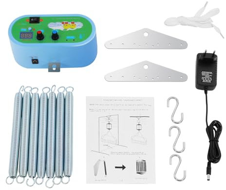 Chynalys Motor Federwiege Baby 20 kg Elektrische Babywippe, Elektrische Babyschaukel Controller mit Geschwindigkeit von 1-10 Stufen zu Regulieren, Federwiege Gestell, Timer Funktion