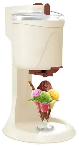 Ice Cream Maker Distributeur de sorbetière 1000ML Service de crème glacée Molle Van Machine de sorbetière Domestique pour Dessert cône de Yaourt Maison,White