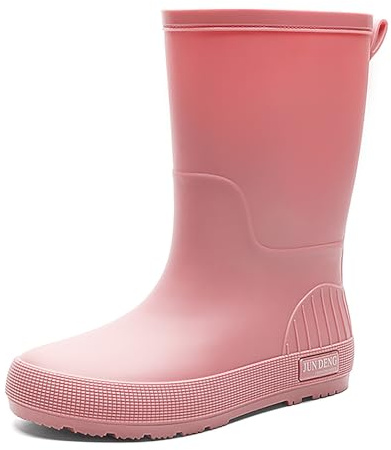Botas de lluvia para mujer, impermeables, para hombre, botas de agua de media altura, antideslizantes, botines de goma, cómodos, jardinería, botas de pesca, botas Chelsea, Rosa., 39 EU