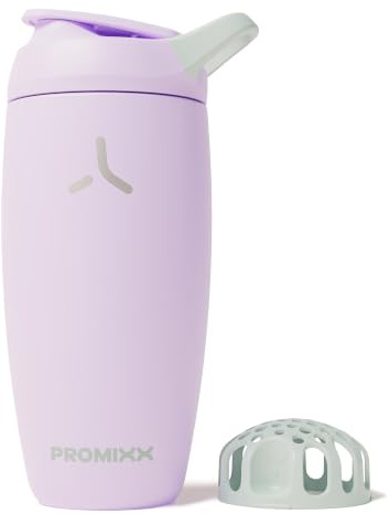 Promixx Pursuit Isolerad Shaker – 550ml Dubbelvägg Rostfritt Stål Proteinmixer med Snap-Fit för Iskalla Shakes – Läcksäker för Fitness och Resor – Lila