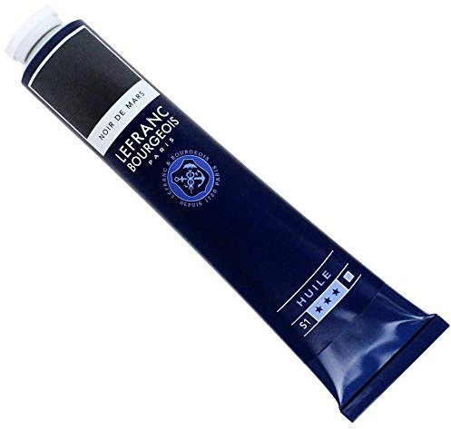 Lefranc Bourgeois 810092 feine Ölfarbe, lichtecht mit hervorragender Deckkraft & hoher Farbintensität, gleichmässiger Konsistenz und optimaler Mischbarkeit, 150ml Tube - Marsschwarz