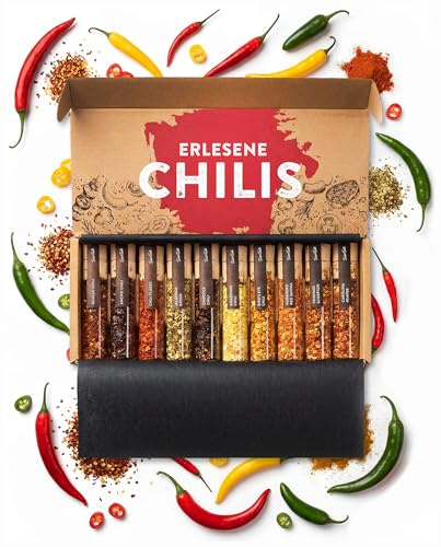 TIMBER TASTE® Chili Geschenkset - scharfes Chili Set 10er [1,2 Mio Scoville] | Ostergeschenk Mann | Männergeschenke | Geschenke für Männer | Ostergeschenk für Mann | Ostern Männer | Chilli Geschenkset
