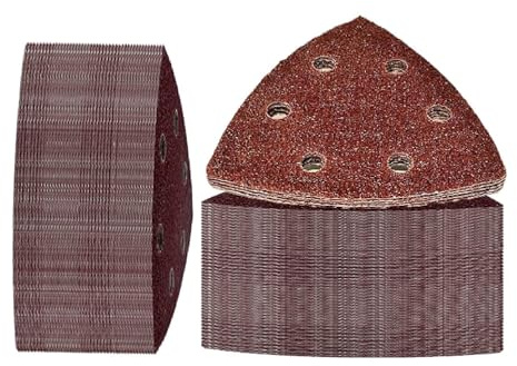Sandpapper, triangulär slipmaskin | 60 stycken | mix per 20 x korn 100,120,180 | Slippapper | Deltaslippapper | Sandpapper för triangulär slipare | Sliptrianglar 93 x 93 x 93