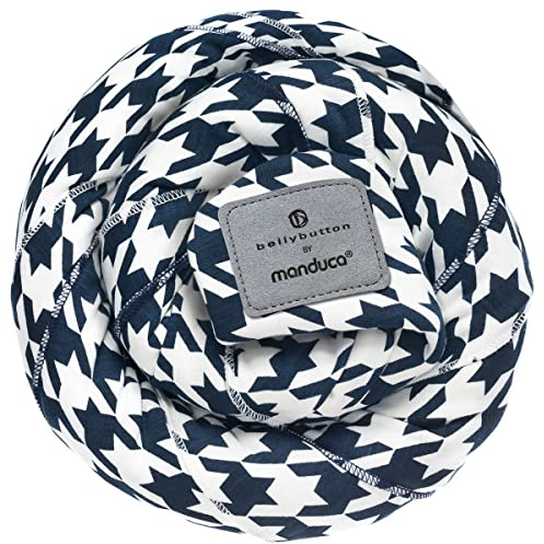 manduca Sling – elastisches Babytragetuch für Neugeborene ab 3,5 kg und Babys bis 15 kg – stabiles Tragetuch aus weichem Jersey-Strickstoff aus 100% Baumwolle (Bio) – Einheitsgröße, Pepita Navy