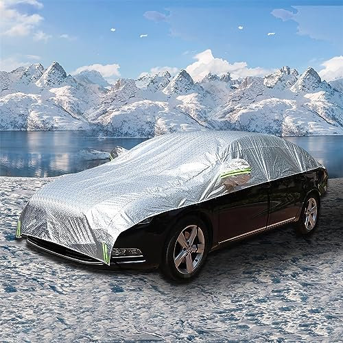 Auto Abdeckplane,Auto Halbgarage Sonnenschutz,Geeignet Für 4,5M-5M-Autos, Universelle Autoabdeckung, Sonnenschutz Im Sommer, Anti-EIS Und Schnee Im Winter