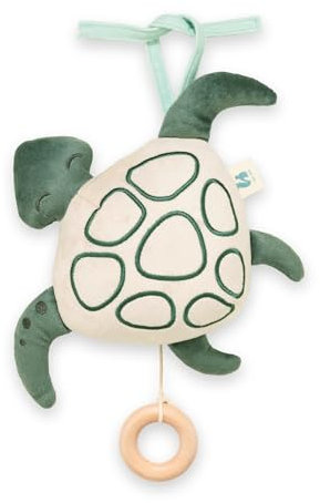 hauck Cuddle N Sleep, Schildkröte - Baby Spieluhr zum Aufhängen - Kuscheltier mit Herausnehmbarem Spielwerk - Brahms' Wiegenlied Guten Abend Gute Nacht - ca. 2 Minuten Spieldauer