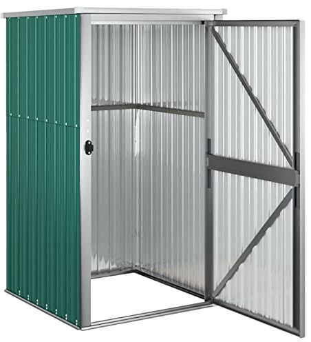 Gecheer Utrustningsskjul, trädgårdshus, skjul, utrustning, hus, lagerskjul, trädgårdsskåp, trädgård, grön, 88 x 89 x 161 cm galvaniserat stål