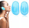 PLABBDPL Set da 2 paraorecchie in silicone riutilizzabili, per proteggere il colore dei capelli durante la tintura. Impermeabili e adatti a uso domestico, in doccia, bagno o salone. trasparente blu