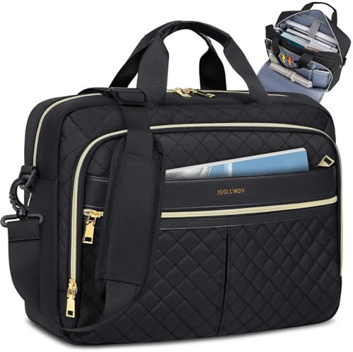 IGOLUMON Laptoptasche Damen 17,3 Zoll Aktentasche Wasserdichte Laptop Notebook Tasche Arbeitstasche Business Taschen Schultertasche Umhängetasche