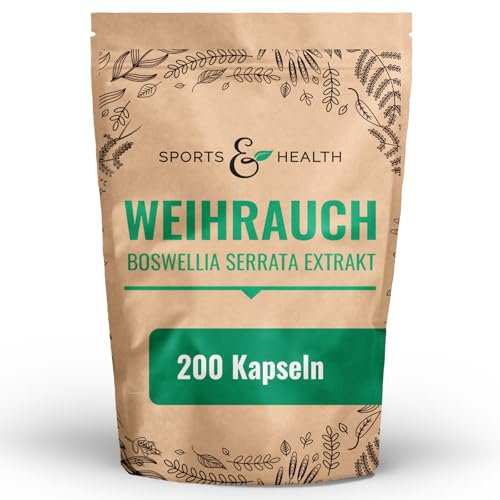 Boswellia Serrata Weihrauch – 200 Boswellia Weihrauch Kapseln – Extrakt 85% Boswellia Säuren – vegane Weihrauchkapseln hochdosiert