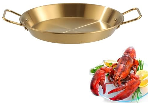 Ldafava Pentola calda coreana, pentola coreana,Fornello oro in acciaio inox, doppia maniglia, padella multifunzione, padella per zuppa, padella per ramen, padella per frutti di mare, padella per pasta