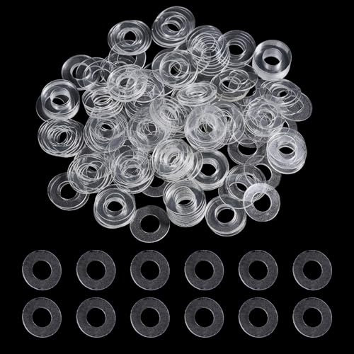 CHGCRAFT 200 rondelle en Plastique de Rechange en Vinyle Plat Joint de Rondelle Transparent Entretoises en Plastique Épais pour Poignée de Porte de Douche en Verre 20×2 millimètres