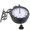 Reloj de pared de jardín – Reloj de jardín al aire libre de hierro | Reloj de pared de doble cara creativo y de moda, reloj de metal con forma de campana de gallo