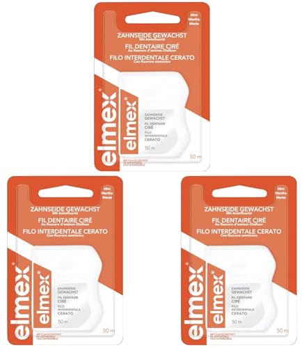 Elmex 159909 fil dentaire ciré, 1 pièce (Lot de 3)