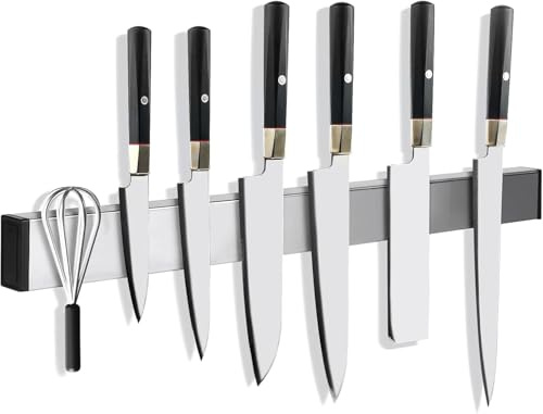 Lnwwrv Portacuchillos magnético Fuerte de 40 cm - Acero Inoxidable - fácil de Instalar, con imán Fuerte, portautensilios de Cocina
