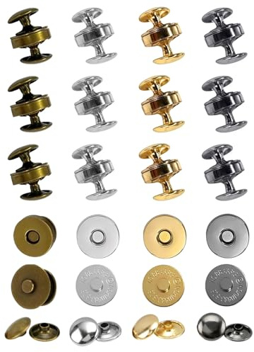 HUVZOR 16 Piezas botones magnéticos, botones magnéticos de 14 mm, bolsa magnética, hechos a mano, botone magnético para coser, para monederos, bolsos, abrigos, cortavientos, manualidades