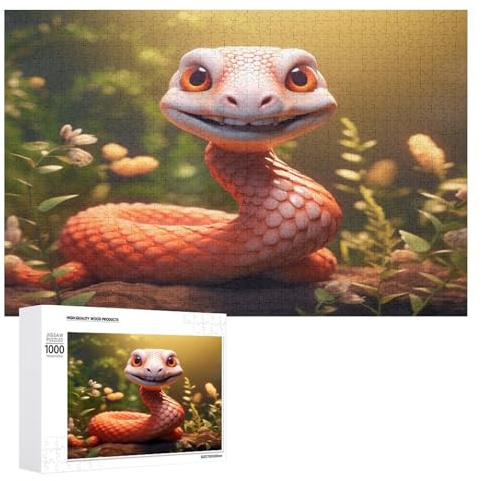 1000 Pièces Puzzle Serpent pour Adultes Et Adolescents Enfants Puzzles sur Planche De Bois Cadeau （75×50cm）