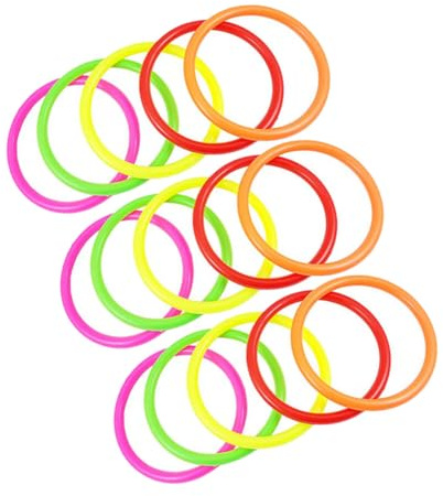 HEMOTON Anneaux de Lancer en Plastique 15 Pcs 15 Cm pour Garçon et Filles, Jeu D'anneaux Solides Multicolores, Extérieur pour Coordination Œil-Main et Motricité Couleur Couleur Aléatoire