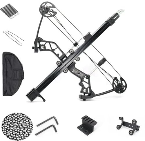 40-70lbs Ball Bearing Compound Bow, Adjustable Right Handed Hunting Bow for Adults, Steel Ball Shooting Composite Pulley Bow Set