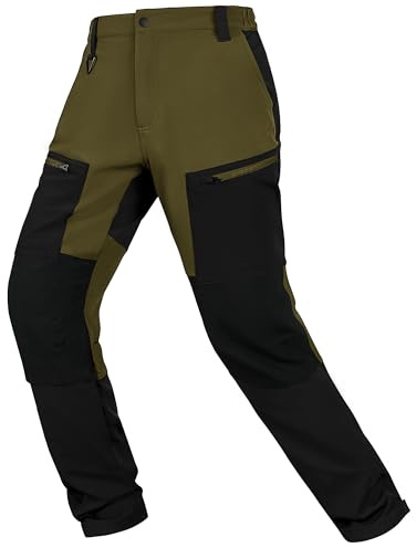GEO-NANO Men's Walking Trousers Water Resistant Hiking Pants Trousers | Working, Lightweight fishing Cargo with Pockets, Scratch Resistant knees for Kneepads, Camping, Travelling, Outdoors