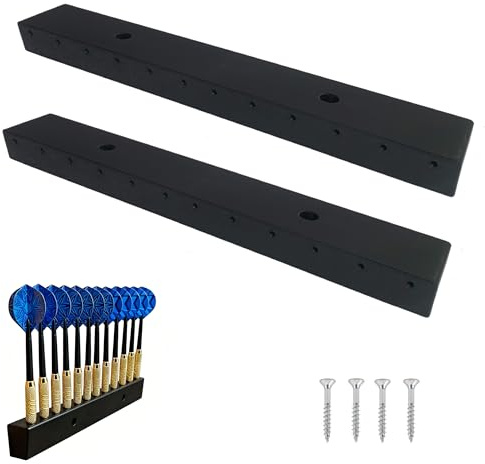 ZAHD 2 soportes de pared para 24 dardos, soporte de pared para dardos con tornillos, soporte para dardos negro, 12 disparos para dardos de acero, accesorios para dardos, sala de juegos, bar hogar