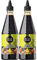 Best of Thailand Sesame Teriyaki Soy Sauce Lite | 2 Bottles of 680ml Low Sodium Authentic Asian Brewed Marinade, Glaze, Salad Dressing & Dipping Sauce, Whole Sesame Seeds | MSG Free, 85% Less