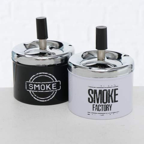 Aschenbecher Drehaschenbecher Indoor Edelstahl schwarz oder weiß Stückpreis