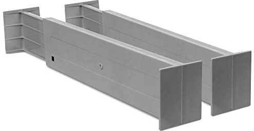 LIVIVO Set of 2 Spring Loaded Expandable Drawer Dividers for Kitchen Bedroom Storage Organisation (Grey)