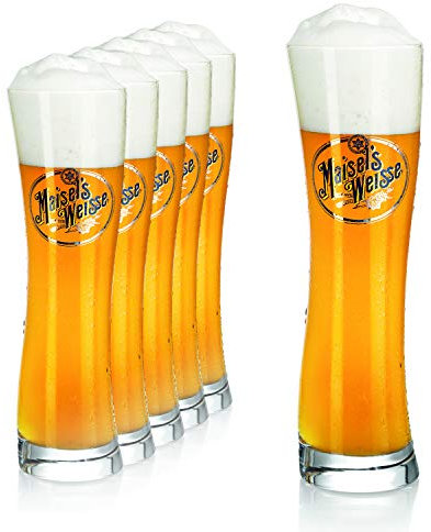 Maisel´s Weisse Original Weizenbiergläser 0,3 l (6 STK) - Hefe Weissbiergläser 0,3 l - Maisel Weizenbiergläser 0,3l als tolles Bier Geschenk