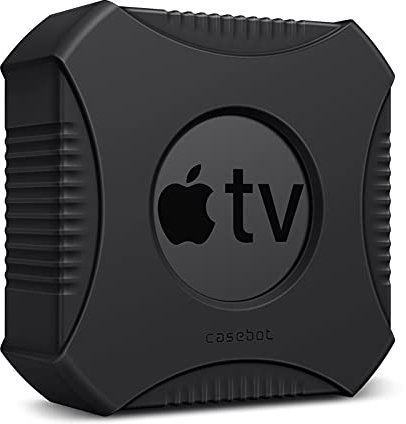 CaseBot Schutzhülle Kompatible mit Apple TV 4K (2. & 1. Generation) / Apple TV HD - Leichte Stoßfeste Silikonhülle für Apple TV 4K 2021 / Apple TV HD 4th Gen TV Box, Schwarz