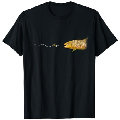 Pesca Con Mosca Trucha Fario Marrón Seca Ninfas Camiseta