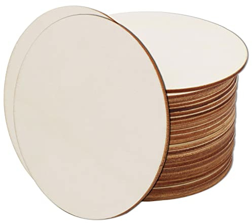 Dischi Di Legno, 30 Pezzi Dischi Di Legno Rotondi Per La Decorazione Sottobicchieri Artigianato Pittura Fai Da Te 10x10cm