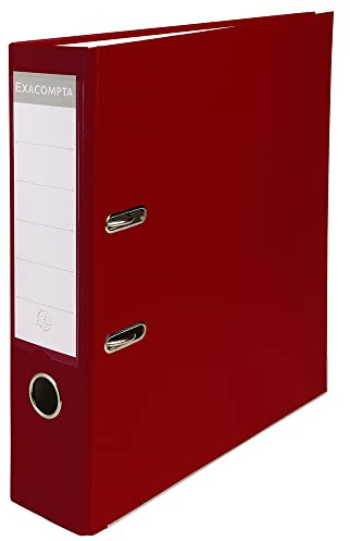 Exacompta - Rif. 918418B - Cartone di 20 raccoglitori a leva A4 - Dorso 80 mm - Meccanica 80 mm - Dimensioni esterne: 32 x 29 x 8 cm - Formato da classificare A4 - Colore: Bordeaux