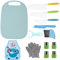 TDDL Juego De 14 Piezas Juego de Cuchillos de Cocina para Niños Cuchillos Niños Aprendizaje Cuchillos de Seguridad para la Cocina, Incluidos Cuchillos de Madera,Peladores, Delantales, Tablas de Cortar