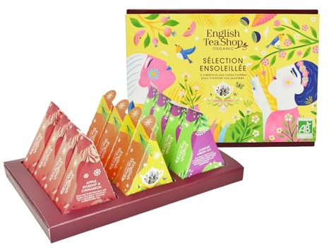 English Tea Shop - Coffret thés et infusions biologiques - 12 sachets pyramides - Sélection ensoleillée - Coffret infusion