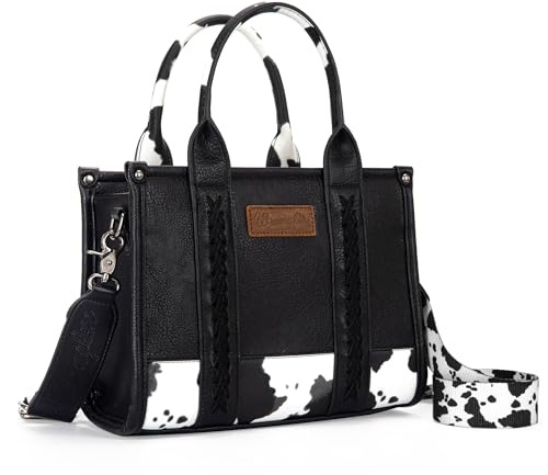 Montana West × Wrangler Tote Handbag for Women Top Handle with Detachable Crossbody Strap WG102-8120SBK