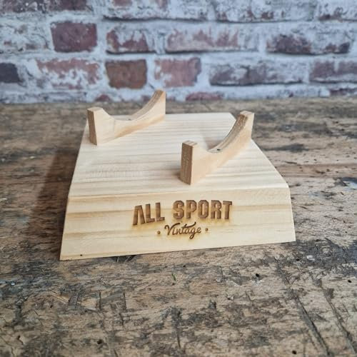 ALL SPORT VINTAGE Fyrkantig ballongbas i massivt trä - junior - för rugbyboll, amerikansk fotboll. Franskt varumärke.