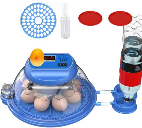 DETODDA Incubators for Hatching Eggs, Eggs Incubator with Automatic Egg Turning and Auto Water Adding with Egg Candle, Incubator for Chicken Eggs with 2 Egg Trays