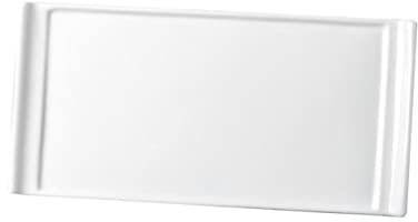 Amosfun Ceramic Tray Ears for Sushi Serving Rectangular Bread Loaf Pan Japanese Style Steak Plate for Party Housewarming