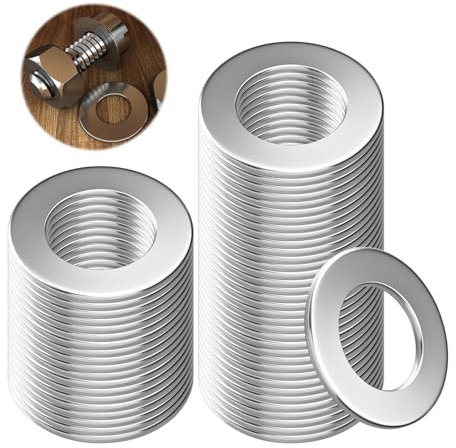 Rondelle Acciaio Inox M6*12 * 1.5mm, 50 Pezzi Rondelle Piatte Alzaporta, per Viti e Bulloni, Rondella Piana Antiruggine Per Impianti Idraulici, Automobilistici, Industriali