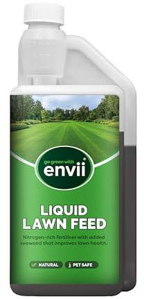 Envii Liquid Lawn Feed with Seaweed – Lawn Fertiliser for Greener, Healthier Grass – Pet Safe Liquid Grass Feed – 1L Covers up to 200m²