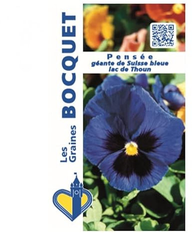 Sachet de graines de Pensée géante de Suisse bleue Lac de Thoun - 0,5 g - fleur bisannuelle - LES GRAINES BOCQUET