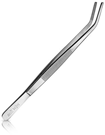 May - Terrarium-Pinzette 20 cm lang - Futterpinzette - Futterzange - Gebogene Ausführung - Edelstahl